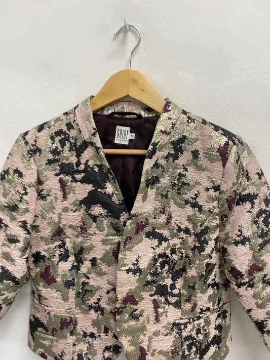 Fabulous Saint Tropez crop Blazer UK XS Multicolor metallic JM478