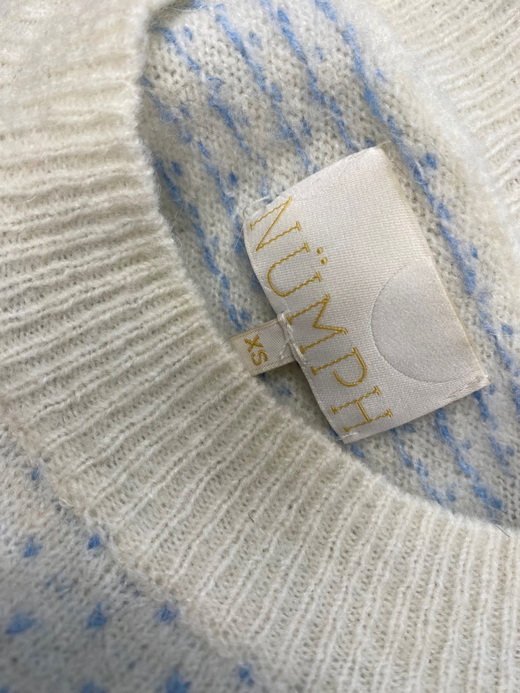 Fabulous Numph Sweater UK XS Cream pastels striped JM478