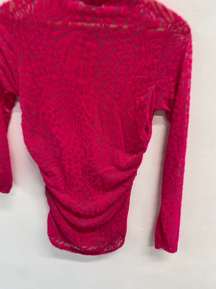 Fabulous WAREHOUSE Top UK S Pink leopard JM478