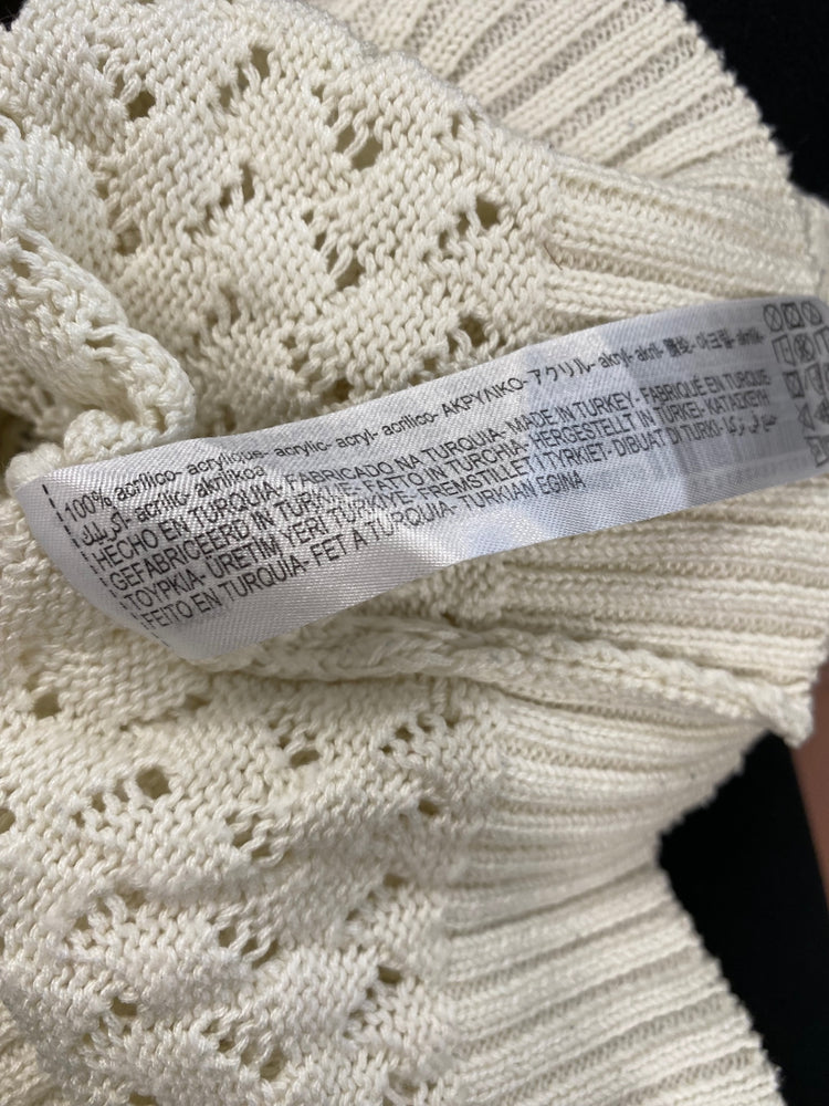 Fabulous Zara sleeves crochet knit Sweater UKS Cream JM478