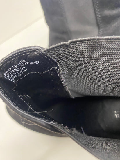 Fabulous Papaya Ankle Boots UK6 Black faux Suede MS479