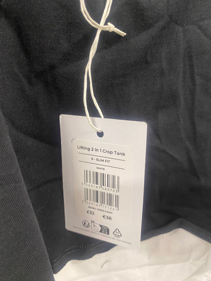 Fabulous GYMSHARK lifting crop Top UKS Black & White JM478