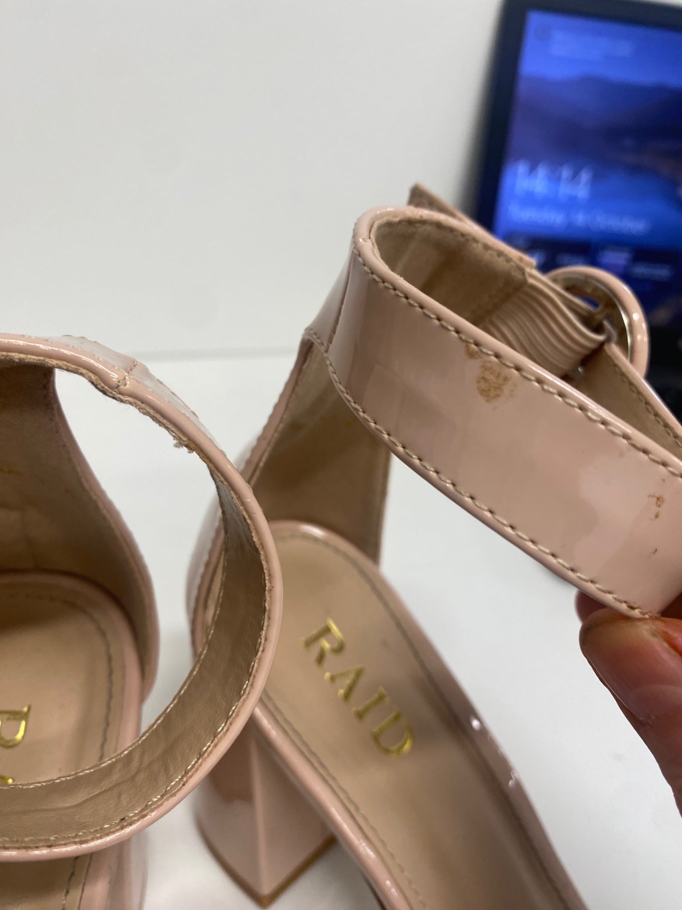 Fabulous Raid nude ankle strap Sandals UK4 Beige MS479