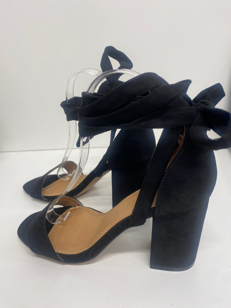 Fabulous Asos ankle strap peep toe Heels UK4.5 Black MS479