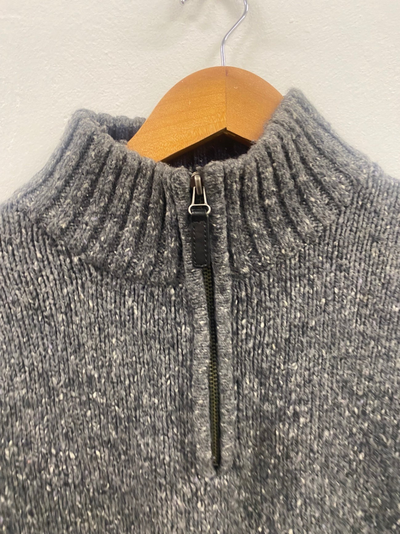 Fabulous John Lewis chunky Merino knit Sweater UkL Dark Grey JM478