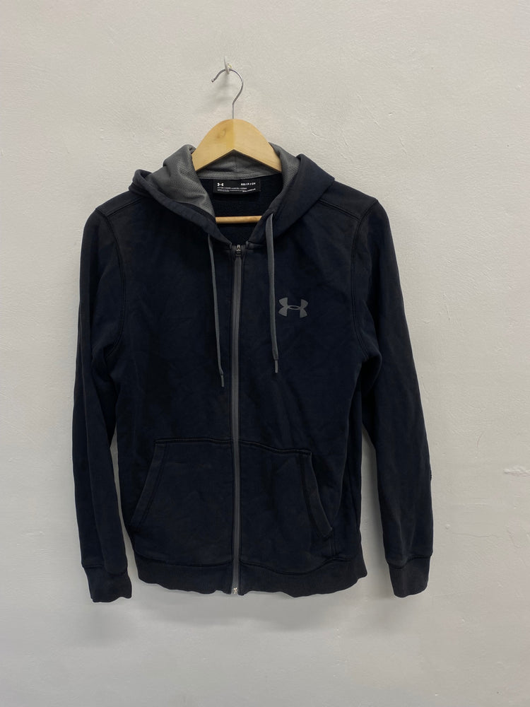 Fabulous Under Armour Hoodie UK S/M Charcoal coldgear Grey JM478