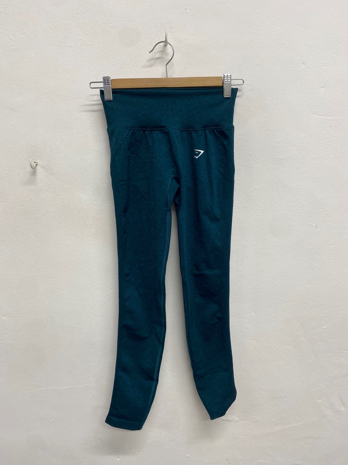 Fabulous Gym shark Leggings UK S Teal seamless cup JM478
