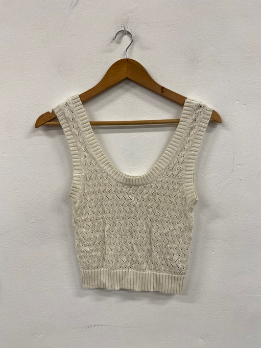 Fabulous Zara sleeves crochet knit Sweater UKS Cream JM478