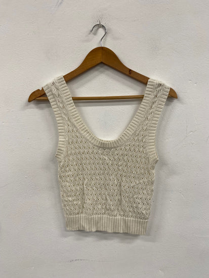 Fabulous Zara sleeves crochet knit Sweater UKS Cream JM478