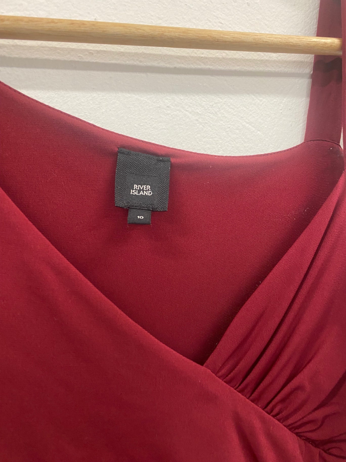 Fabulous River Island one shoulder evening Dress UK10 Burgundy JM478