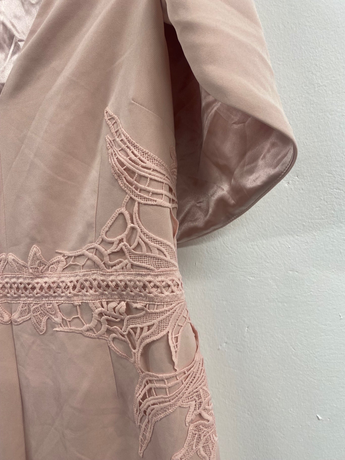 Fabulous Coast Caped lace Jumpsuit UK14 Pink blush Party Occasion MS479