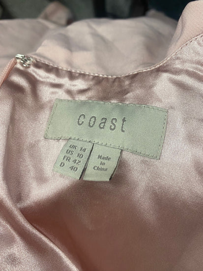 Fabulous Coast Caped lace Jumpsuit UK14 Pink blush Party Occasion MS479