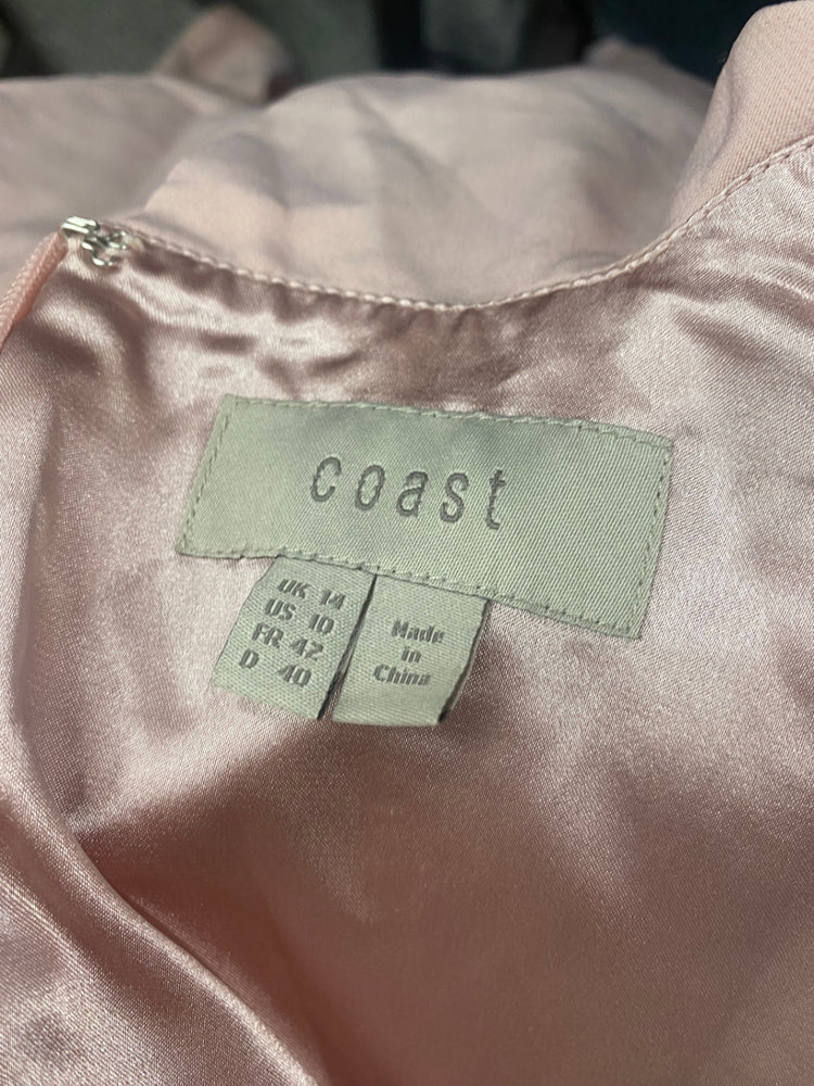 Fabulous Coast Caped lace Jumpsuit UK14 Pink blush Party Occasion MS479