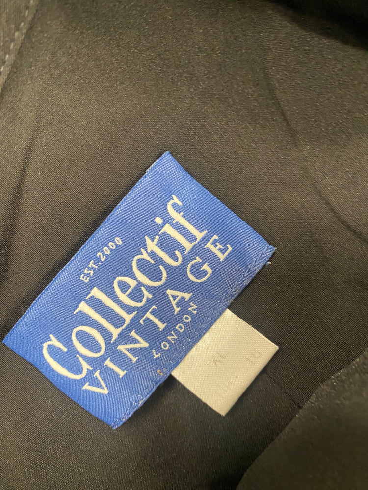 Fabulous Collectif Wednesday Wiggle rockabilly Dress Uk16 Black MS479