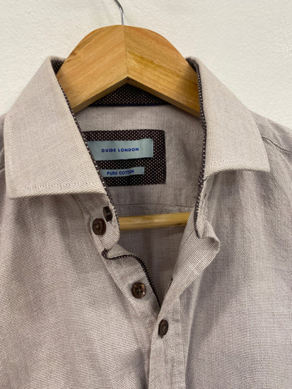 Fabulous Guide London smart casual Shirt UkM Beige & Brown MS479