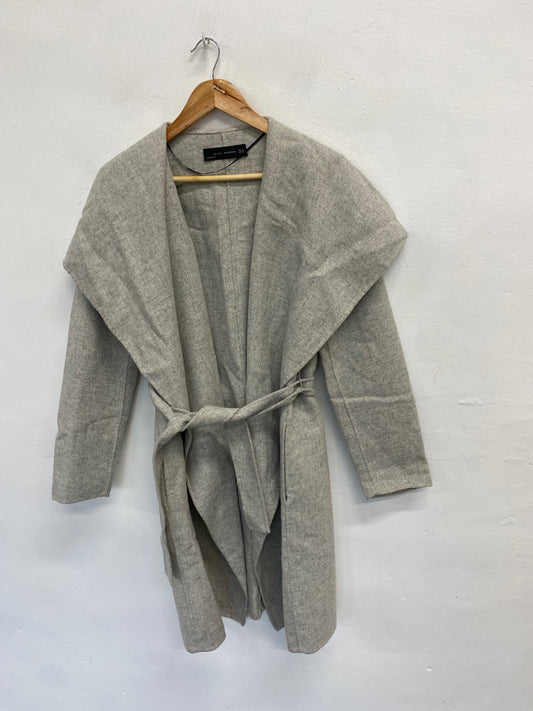 Fabulous Zara Woman Trench Coat wool blend UK M Grey KG480