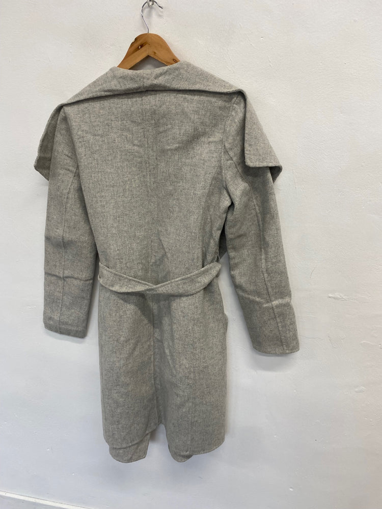 Fabulous Zara Woman Trench Coat wool blend UK M Grey KG480