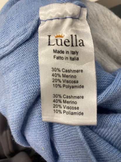 Fabulous Luella cashmere blend Sweater UK M oversized Light Blue star KG480