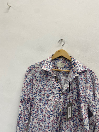 Fabulous Ted Baker Shirt UK 16 Pink blue floral jalapen KG480