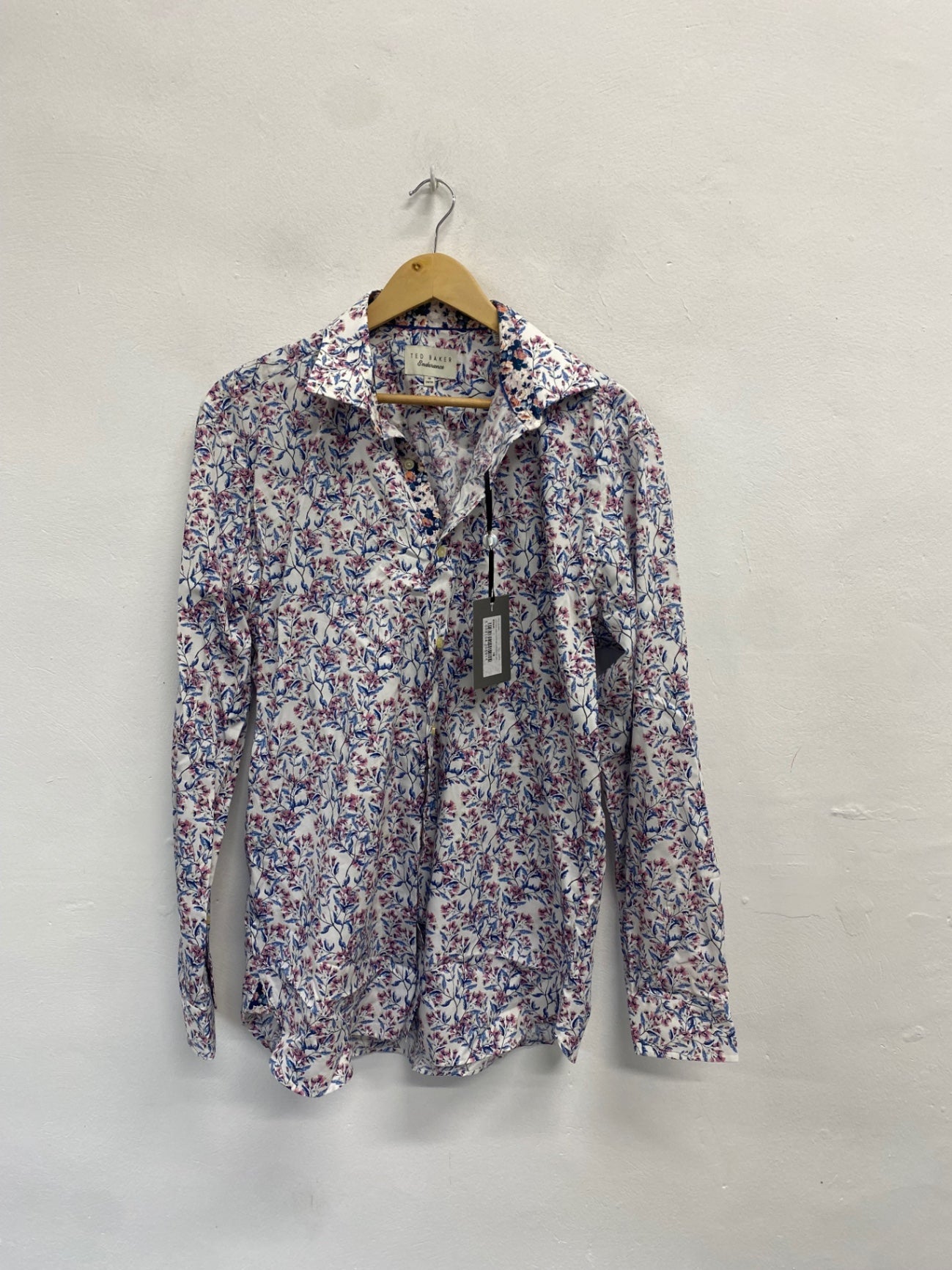 Fabulous Ted Baker Shirt UK 16 Pink blue floral jalapen KG480