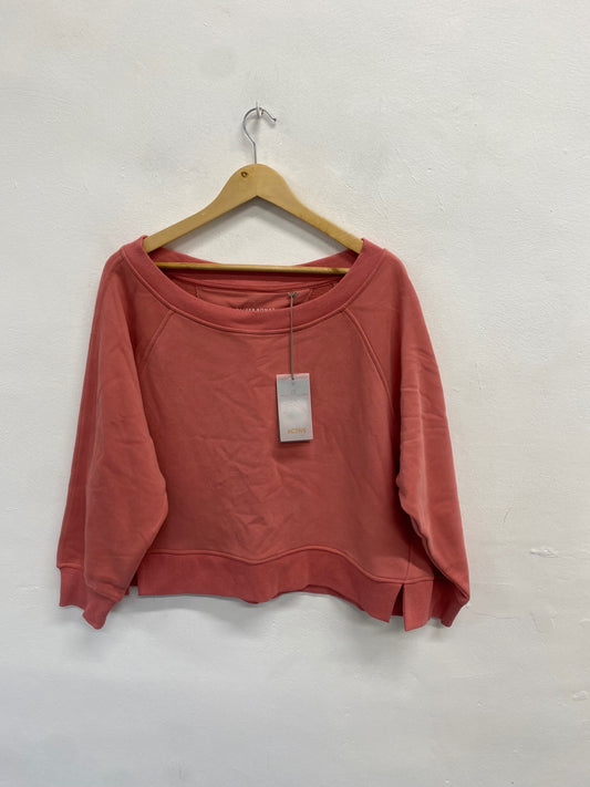 Fabulous Oliver Bonas crop sweat slouch Sweater UK M Coral KG480