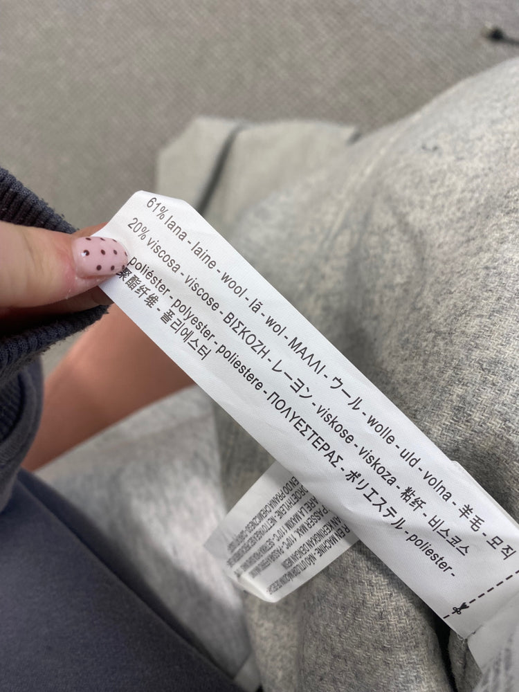 Fabulous Zara Woman Trench Coat wool blend UK M Grey KG480