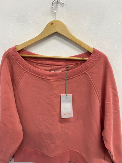 Fabulous Oliver Bonas crop sweat slouch Sweater UK M Coral KG480