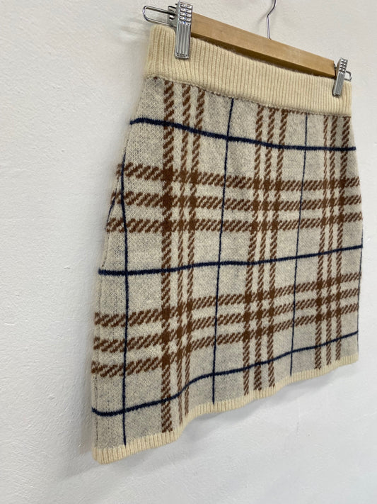 Fabulous Et Saison Brontë check sweater Skirt UkXS Beige Country chic FC481