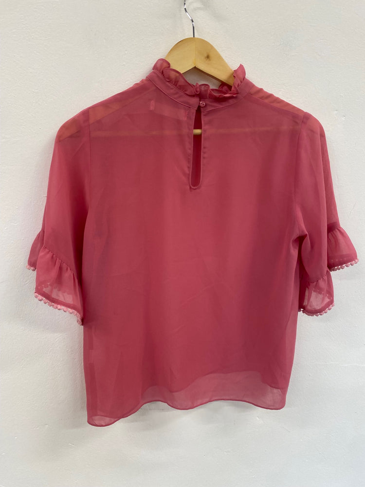 Fabulous Traffic People rose pink romantic chiffon. Blouse UKS Pink Pom Pom FC481