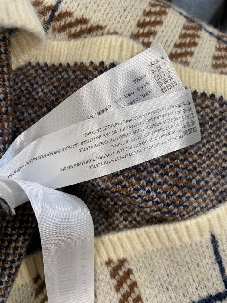 Fabulous Et Saison Brontë check sweater Skirt UkXS Beige Country chic FC481