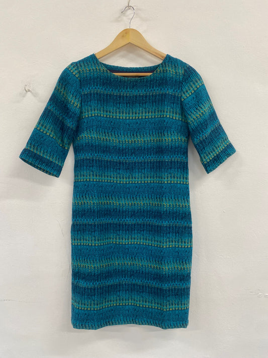 Fabulous Lily & Me retro abstract pattern Dress UK8 Teal Stunning FC481