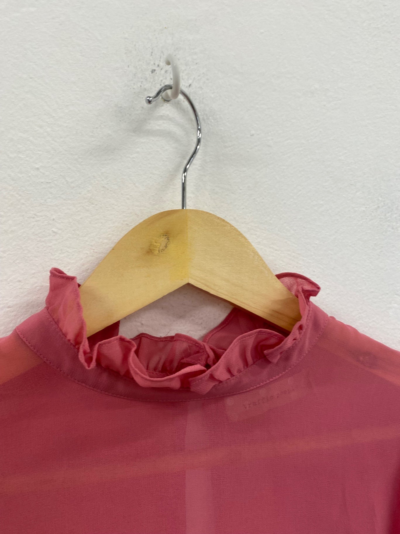 Fabulous Traffic People rose pink romantic chiffon. Blouse UKS Pink Pom Pom FC481