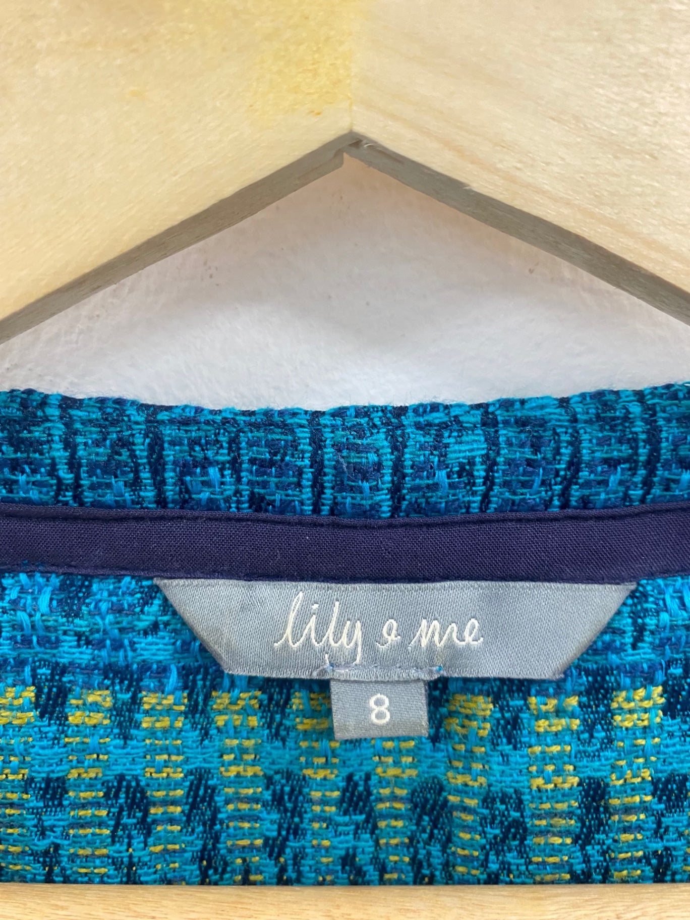 Fabulous Lily & Me retro abstract pattern Dress UK8 Teal Stunning FC481