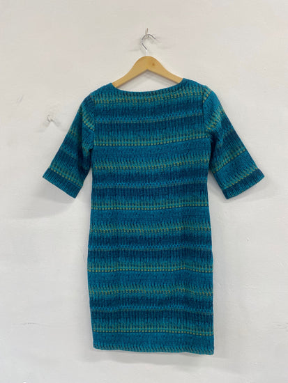 Fabulous Lily & Me retro abstract pattern Dress UK8 Teal Stunning FC481