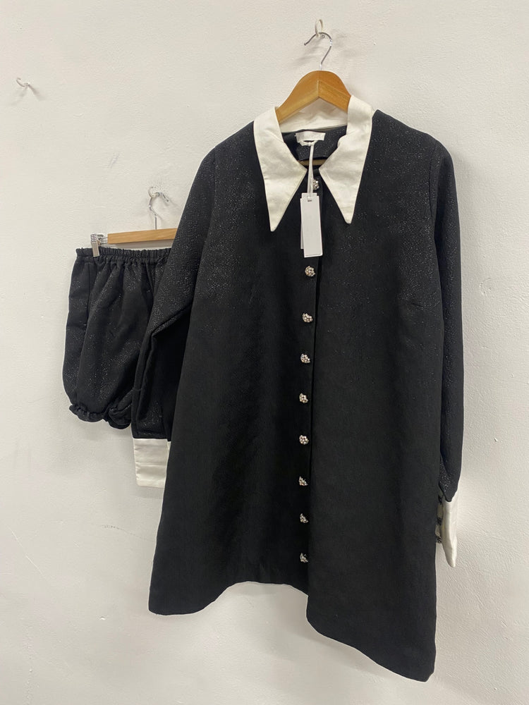 Fabulous Bianca Balti Laurel Dress & shorts Uk16 Black & White Party Occasion LB002