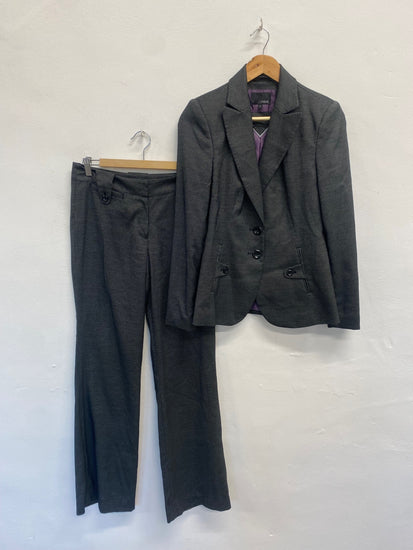 Fabulous Next Suit UK 10 long Grey spotted pattern formal MK482 