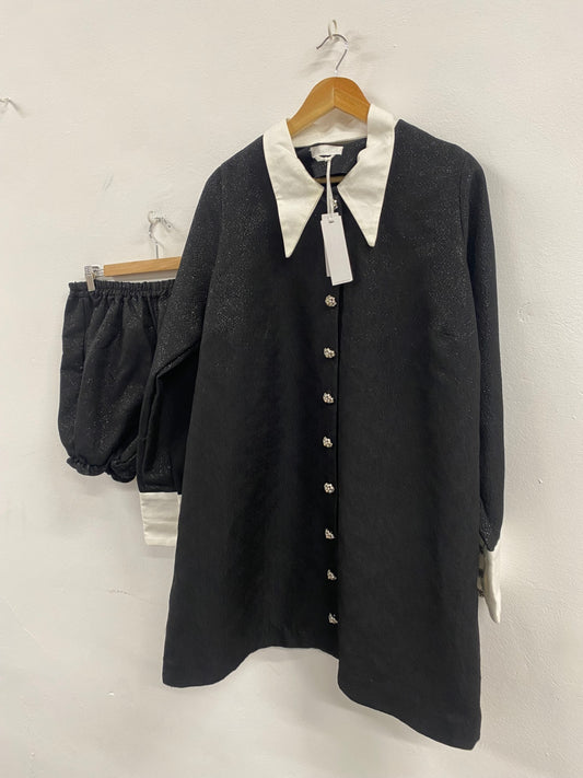 Fabulous Bianca Balti Laurel Dress & shorts Uk16 Black & White Party Occasion LB002