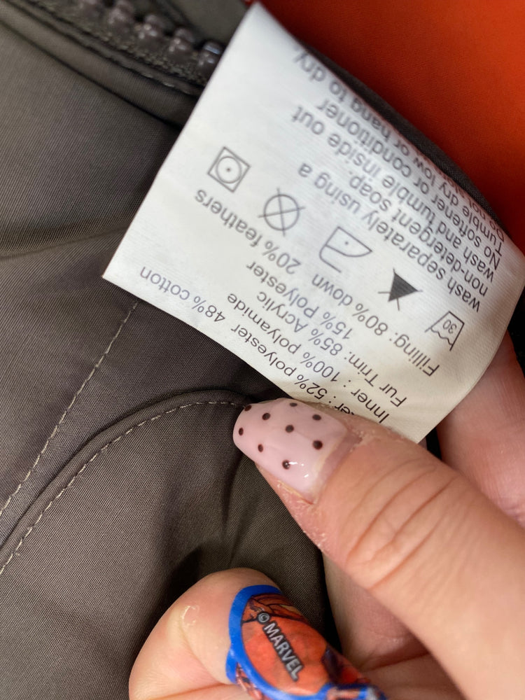 Fabulous Barbour Puffer Jacket down feathered storm UK 10 Brown MK482