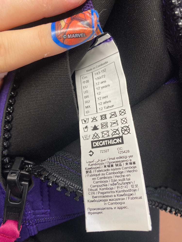 Fabulous kids Decathlon Wetsuit Age 12 Purple and Pink MK482