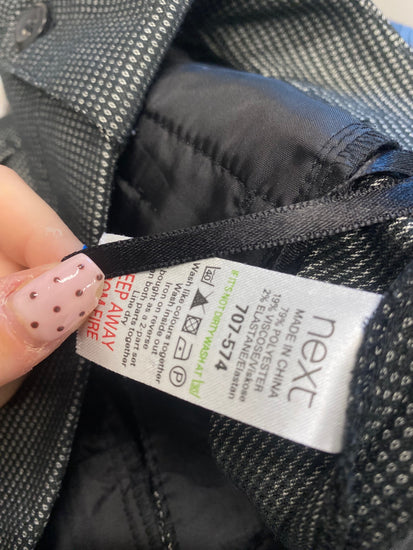 Fabulous Next Suit UK 10 long Grey spotted pattern formal MK482 