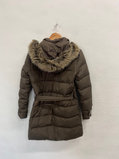Fabulous Barbour Puffer Jacket down feathered storm UK 10 Brown MK482