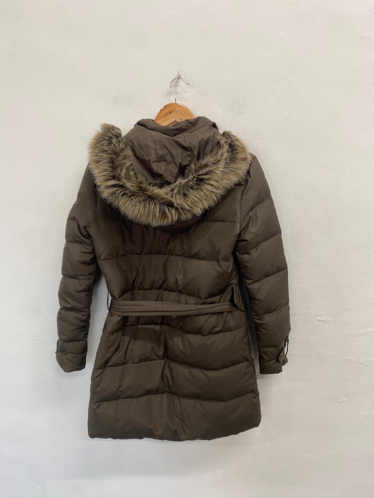 Fabulous Barbour Puffer Jacket down feathered storm UK 10 Brown MK482