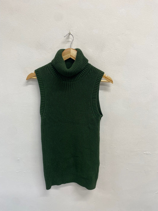 Fabulous Michael Kors Sweater UK S Green knit high neck YS486