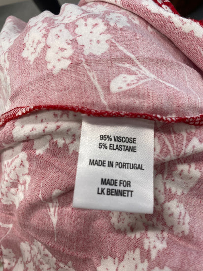 Fabulous Lk Bennett Mini Dress UK S Red white floral y2k YS486