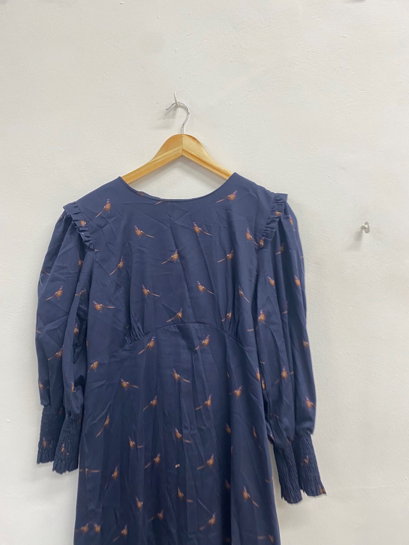 Fabulous Hartwell Dress UK 14 Navy Blue pheasant eugina EW005