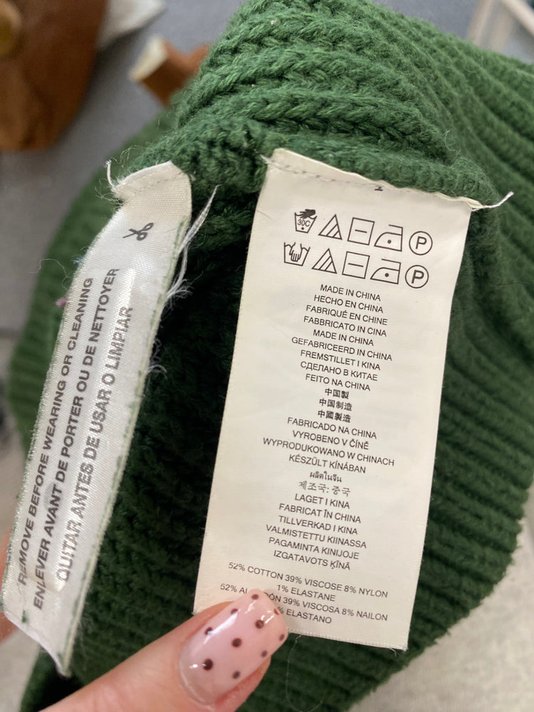 Fabulous Michael Kors Sweater UK S Green knit high neck YS486