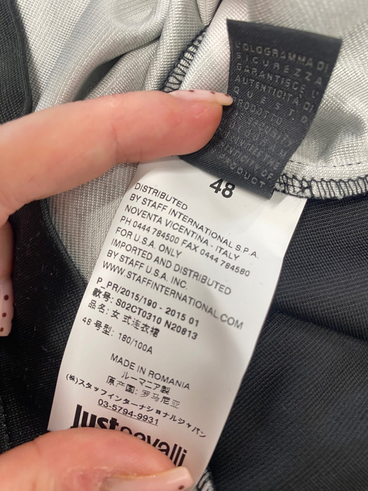 Fabulous Just Cavalli Midi Dress Uk 10 Pink butterfly y2k CP002