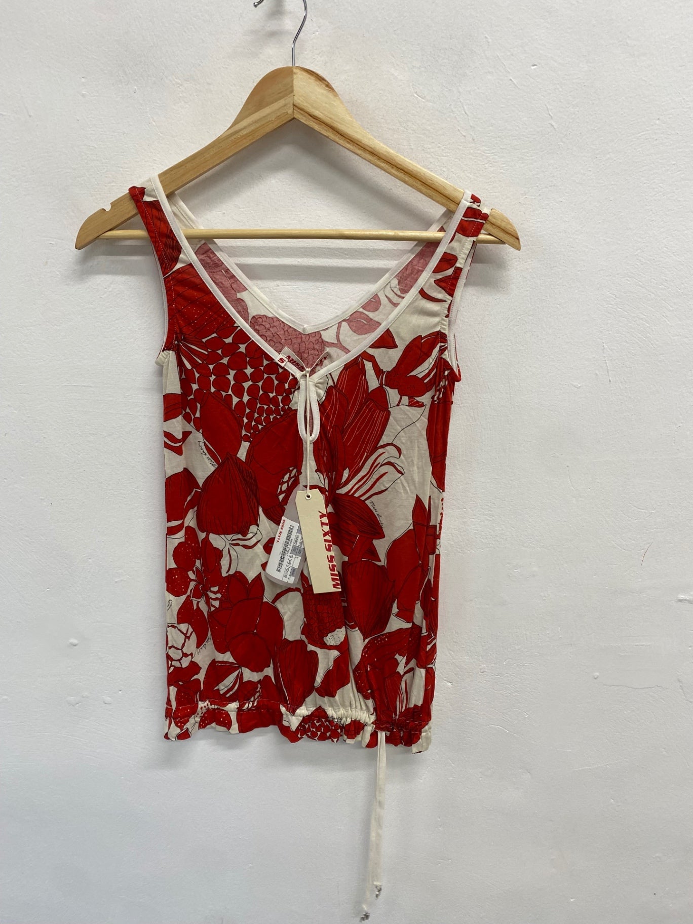 Fabulous Miss Sixty Tank Top UK S Red floral