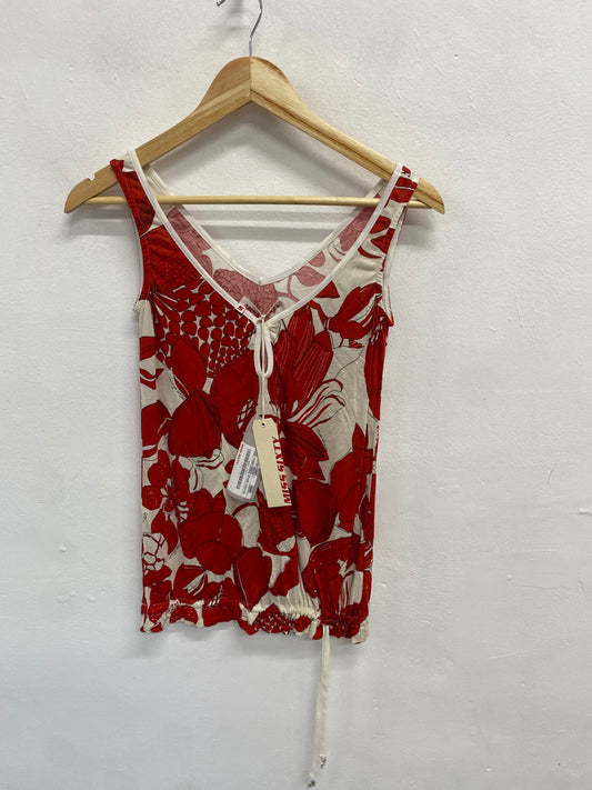 Fabulous Miss Sixty Tank Top UK S Red floral