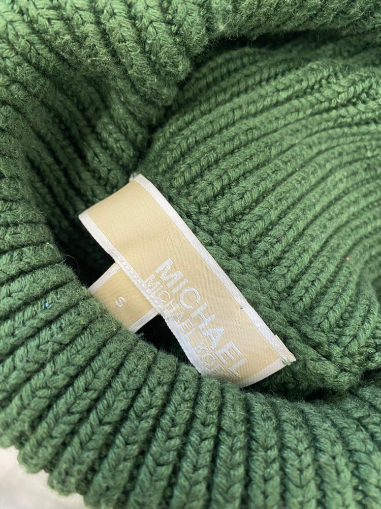 Fabulous Michael Kors Sweater UK S Green knit high neck YS486